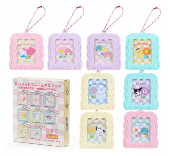 Mix Sanrio Characters Mini Photo Frame Keychain Blind Box Pastel Checker Series