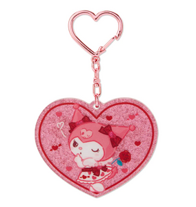 Kuromi Glitter Heart Acrylic Keychain Cupid Series by Sanrio